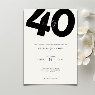 Invitation élégante pour 40 ans - Style minimalist