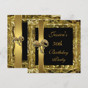 Invitation élégante pour 50e anniversaire en noir