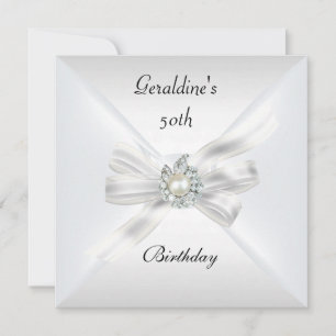 Invitation élégante pour 50ème anniversaire blanc