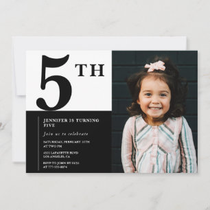 Invitation élégante pour 5 ans fille chic photo