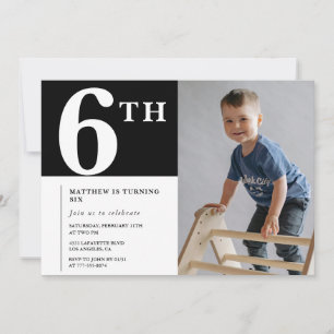 Invitation élégante pour 6ème anniversaire Photo d