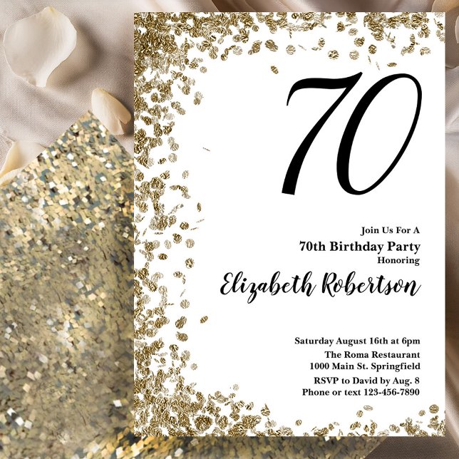 Invitation élégante pour 70e anniversaire avec pai (Créateur téléchargé)