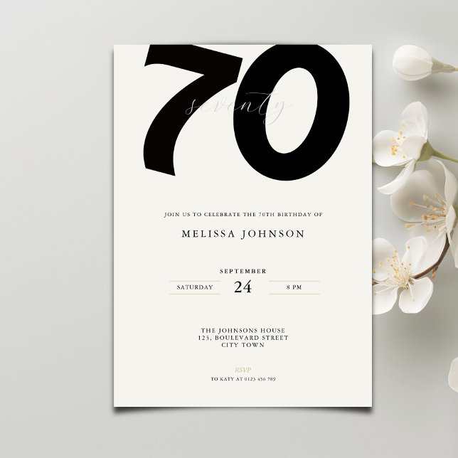 Invitation élégante pour 70e anniversaire - Style  (Créateur téléchargé)