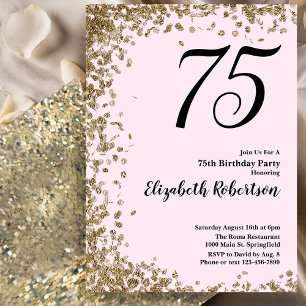 Invitation élégante pour 75e anniversaire avec seq