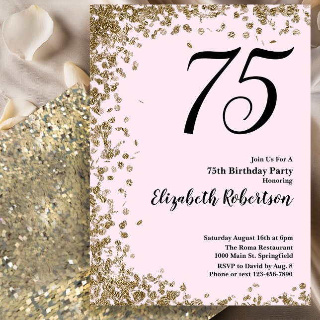 Invitation élégante pour 75e anniversaire avec seq (Créateur téléchargé)
