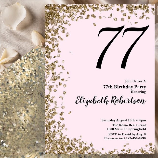 Invitation élégante pour 77e anniversaire avec seq (Créateur téléchargé)
