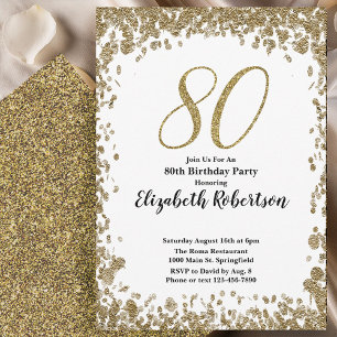 Invitation élégante pour 80e anniversaire avec pai