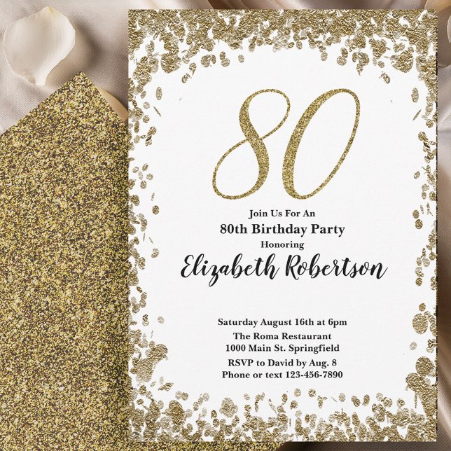 Invitation élégante pour 80e anniversaire avec pai (Créateur téléchargé)