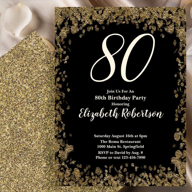 Invitation élégante pour 80e anniversaire avec pai (Créateur téléchargé)