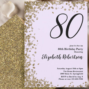 Invitation élégante pour 80e anniversaire avec seq