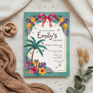Invitation élégante pour Baby Shower sur le thème 