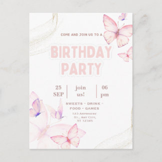 Invitation élégante pour fête d'anniversaire Papil