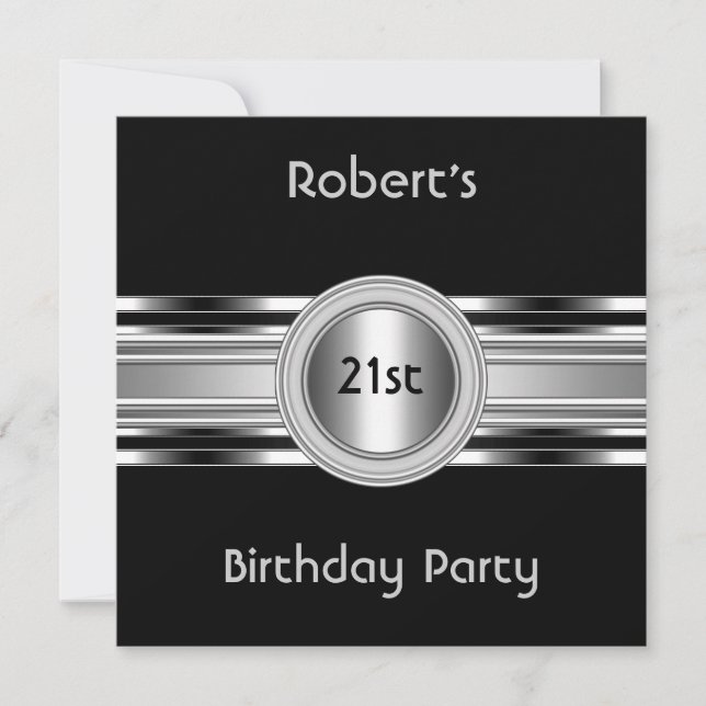 Invitation élégante pour homme pour une fête d'ann (Devant)