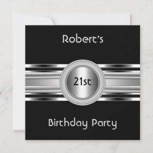 Invitation élégante pour homme pour une fête d'ann