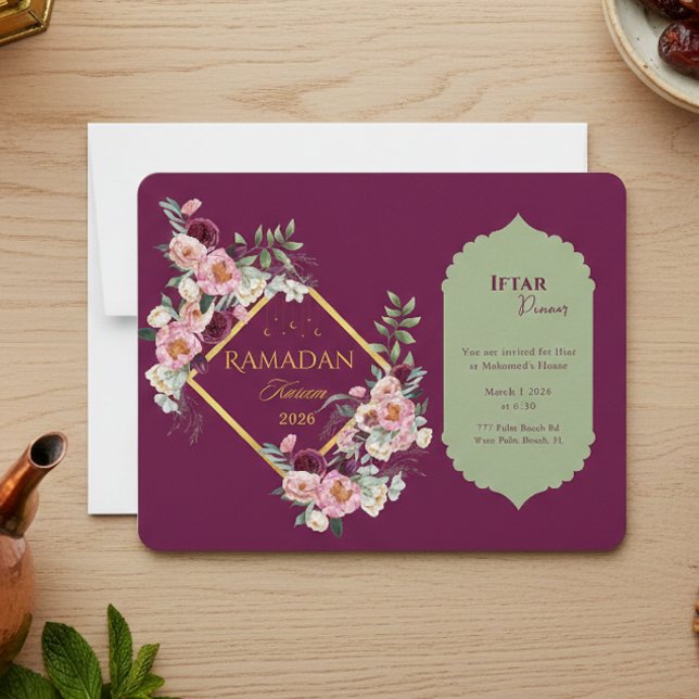 Invitation élégante pour Iftar de Ramadan 2026 (Créateur téléchargé)
