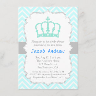 Invitation élégante pour la baby shower du Couronn
