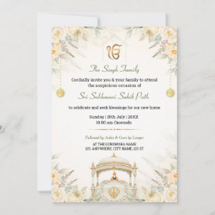 Invitation élégante pour la cérémonie de Sukhmani 