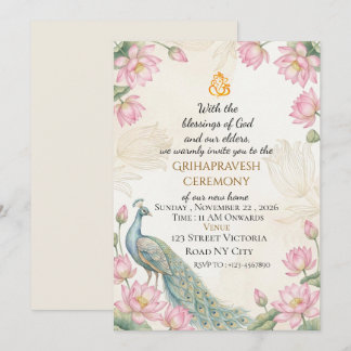 Invitation élégante pour la cérémonie indienne de 