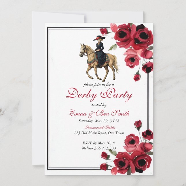 Invitation élégante pour la course de chevaux Kent (Devant)