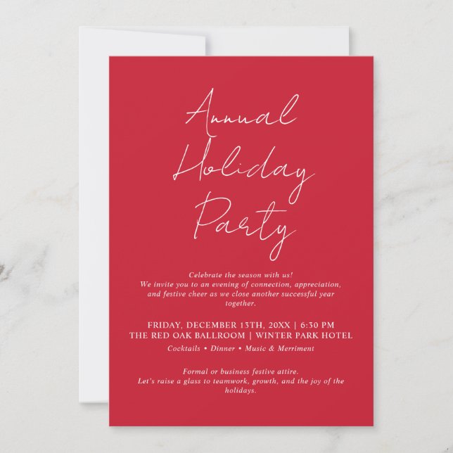 Invitation élégante pour la fête annuelle de Noël  (Devant)