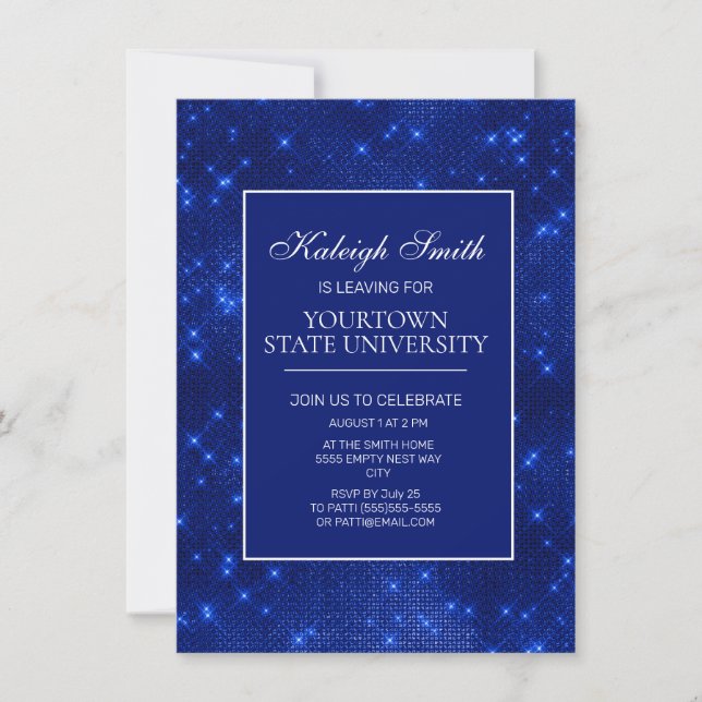 Invitation élégante pour la fête de coffre univers (Devant)