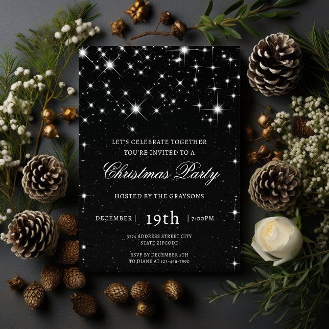 Invitation élégante pour la fête de Noël avec étin (Créateur téléchargé)