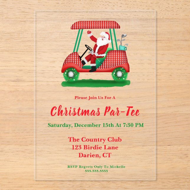 Invitation élégante pour la fête de Noël de golf d (Recto)