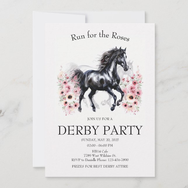 Invitation élégante pour la fête du Derby 'Run for (Devant)