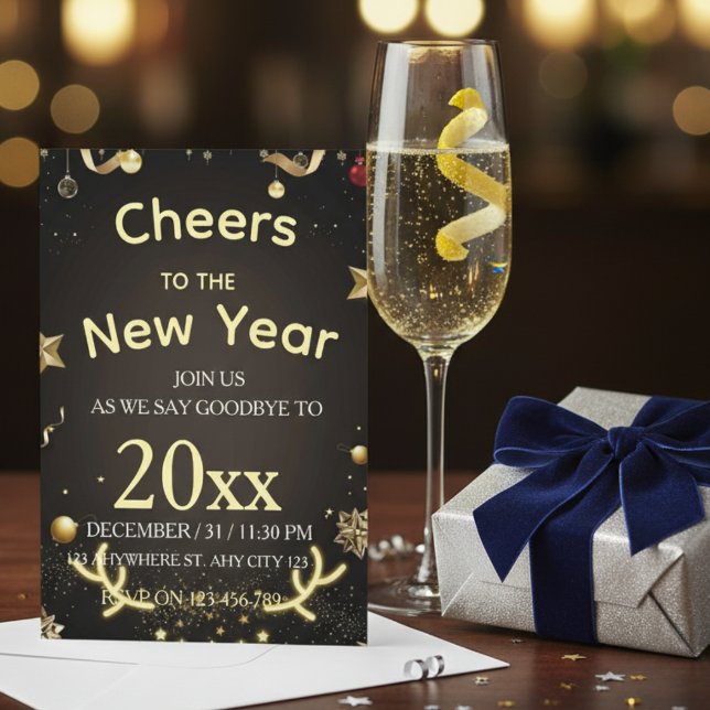 Invitation élégante pour la fête du Nouvel An (Créateur téléchargé)
