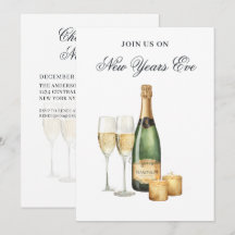 Invitation élégante pour la soirée du Nouvel An