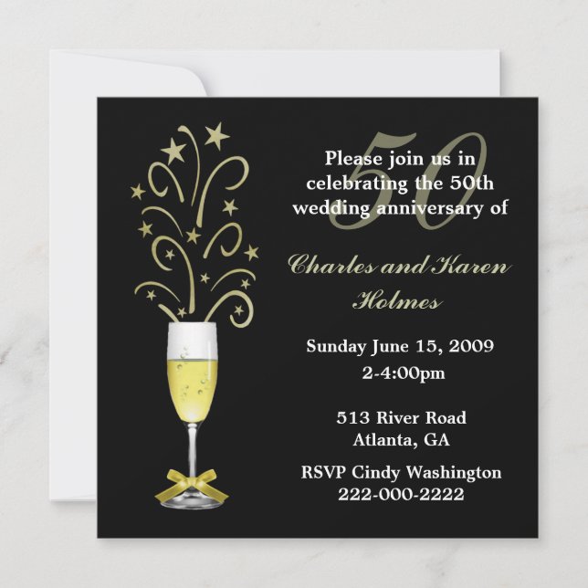 Invitation élégante pour l'anniversaire de mariage (Devant)
