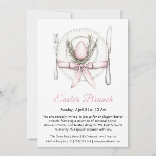 Invitation élégante pour le brunch de Pâques