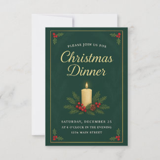 Invitation élégante pour le dîner de Noël