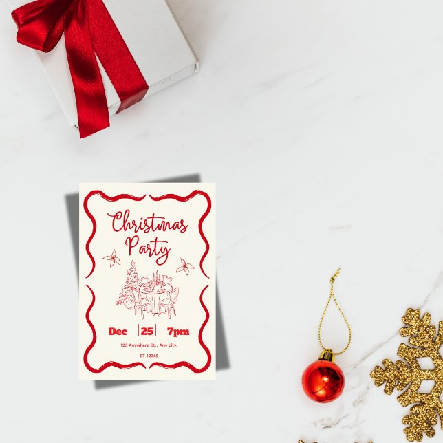 Invitation élégante pour le dîner de Noël  (Créateur téléchargé)
