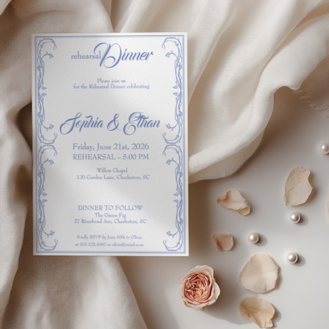 Invitation élégante pour le dîner de répétition –  (Créateur téléchargé)