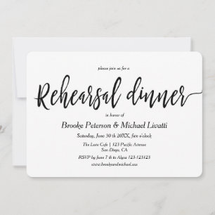 Invitation élégante pour le dîner de répétition de