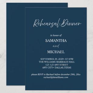 Invitation élégante pour le dîner de répétition de