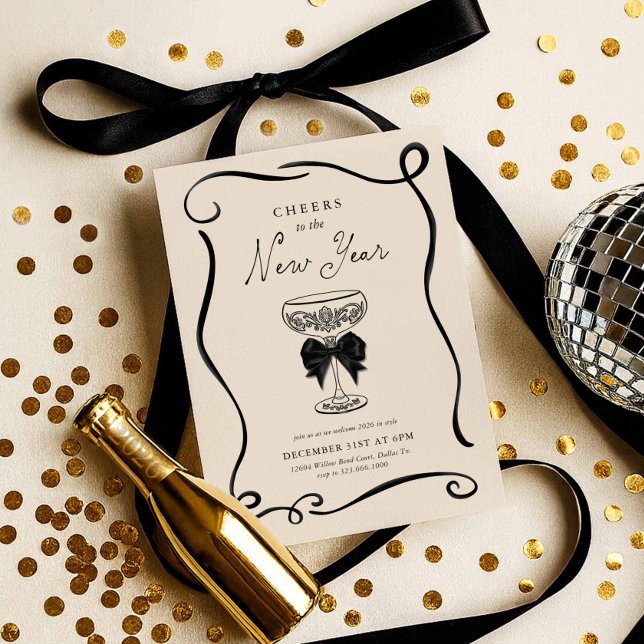 Invitation élégante pour le Nouvel An (Créateur téléchargé)