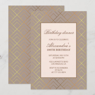 Invitation élégante pour les 100 ans dîner d'anniv