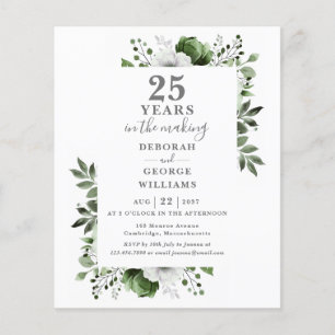 Invitation élégante pour les 25 ans de mariage Bud