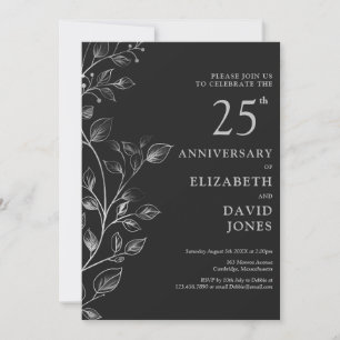 Invitation élégante pour les 25 ans de mariage en 