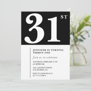 Invitation élégante pour les 31 ans d'une fille Ch