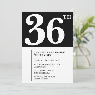 Invitation élégante pour les 36 ans d'une fille Ch