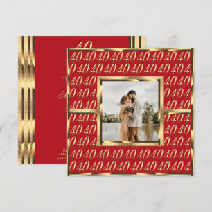 Invitation élégante pour les 40 ans de mariage Rub