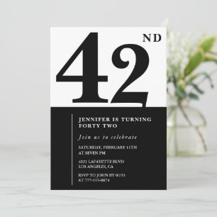Invitation élégante pour les 42 ans d'une femme No