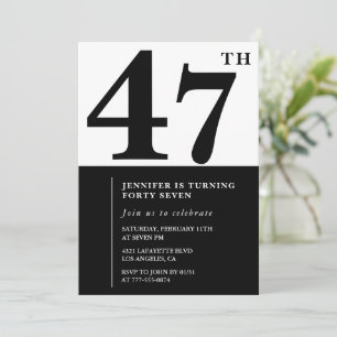 Invitation élégante pour les 47 ans d'une femme No
