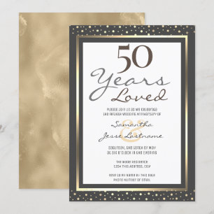 Invitation élégante pour les 50 ans de mariage en 