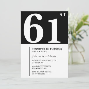 Invitation élégante pour les 61 ans d'une femme Ch