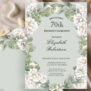 Invitation élégante pour les 70 ans d'une femme av