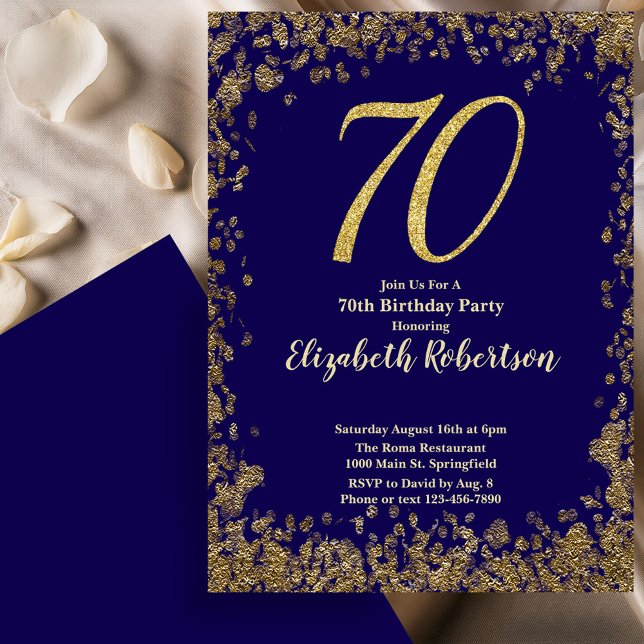 Invitation élégante pour les 70 ans, fête d'annive (Créateur téléchargé)